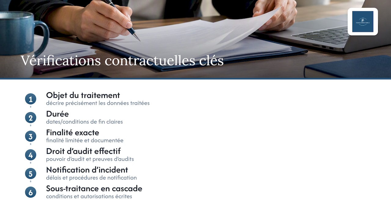 Éléments essentiels d’un contrat de sous-traitance RGPD