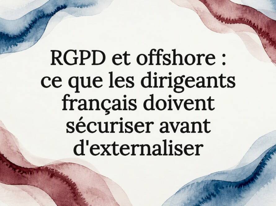 Carte titre aquarelle sur le RGPD offshore